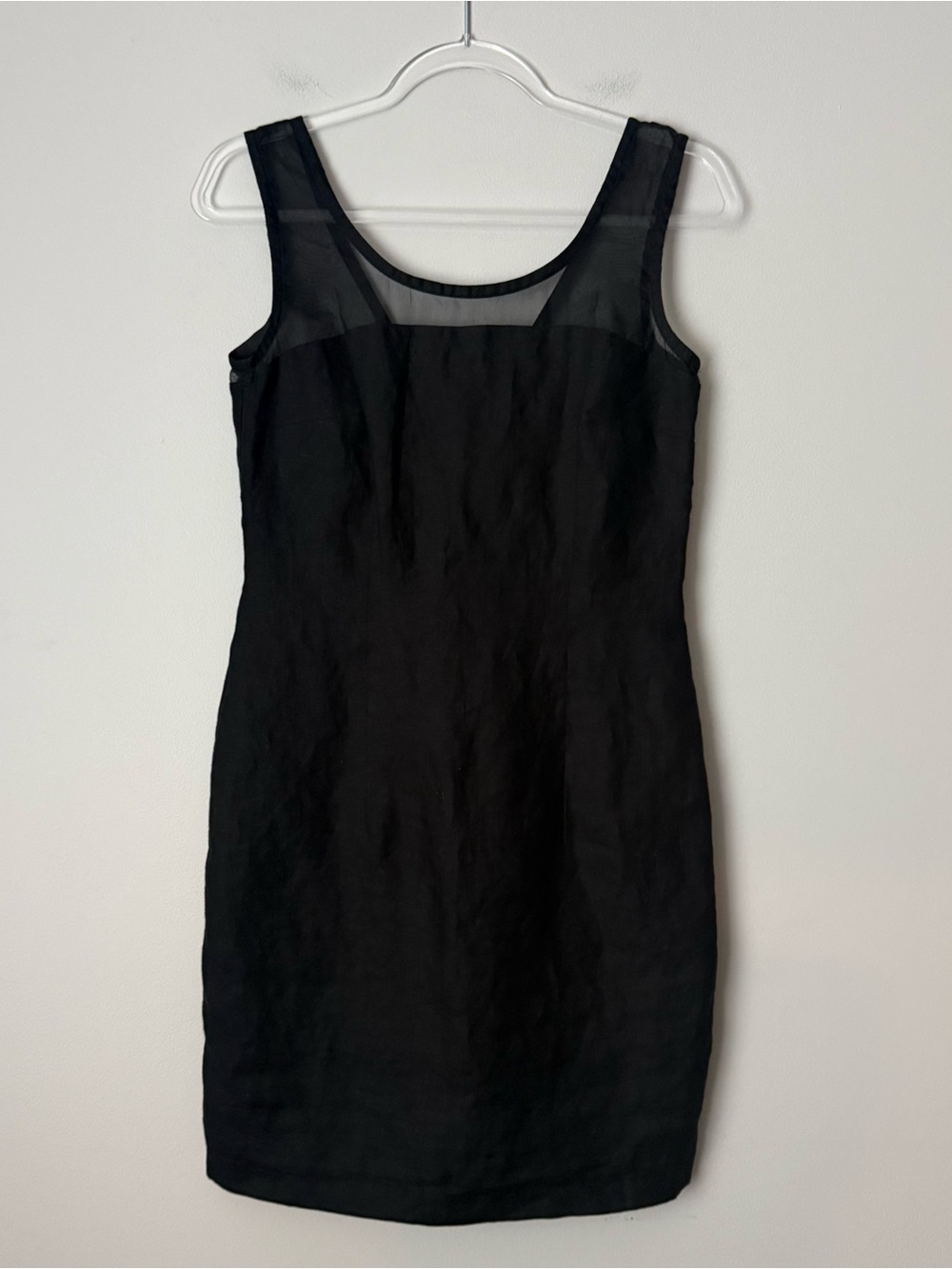 Vintage Black Mini Dress with Sheer shoulders